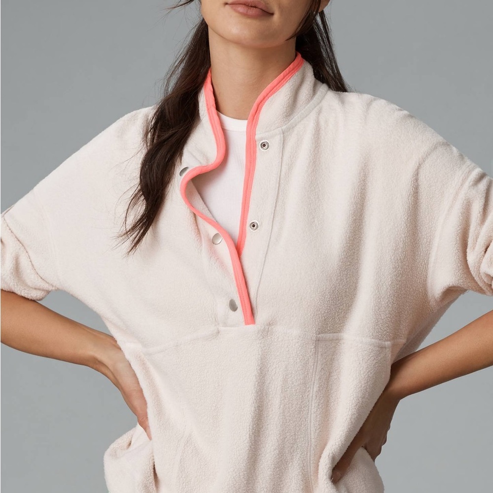 Sundry Cream Top with Neon Pink and Green Accents